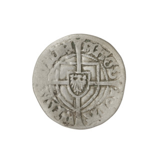 Teutonic szelag, Paul von Russdorf (Grand Master; 1422–1441). Obverse: monastic shield of the Grand