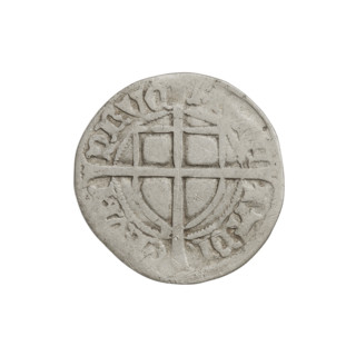 Teutonic szelag, Paul von Russdorf (Grand Master; 1422–1441). Obverse: monastic shield of the Grand
