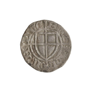 Teutonic szelag, Paul von Russdorf (Grand Master; 1422–1441). Obverse: monastic shield of the Grand