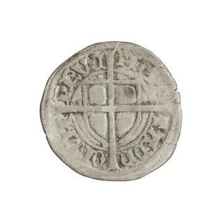 Teutonic szelag, Paul von Russdorf (Grand Master; 1422–1441). Obverse: monastic shield of the Grand