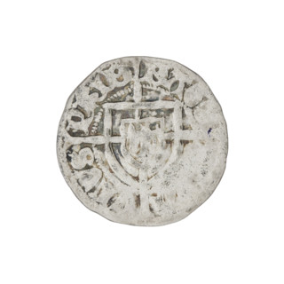 Teutonic szelag, Pawel von Russdorf (Grand Master; 1422–1441), cross with elongated arms, monastic