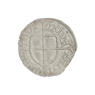Teutonic szelag, Paul von Russdorf (Grand Master; 1422–1441). Obverse: monastic shield of the Grand