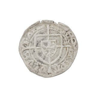 Teutonic szelag, Pawel von Russdorf (Grand Master; 1422–1441). Obverse: monastic shield of the