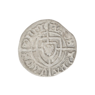 Teutonic szelag, Paul von Russdorf (Grand Master; 1422–1441). Obverse: Monastic shield of the Grand