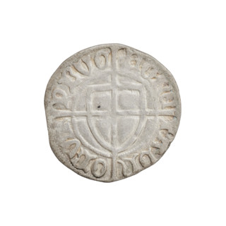 Teutonic szelag, Paul von Russdorf (Grand Master; 1422–1441). Obverse: monastic shield of the Grand