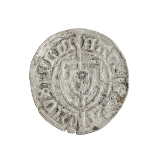 Teutonic szelag, Paul von Russdorf (Grand Master; 1422–1441). Obverse: monastic shield of the Grand