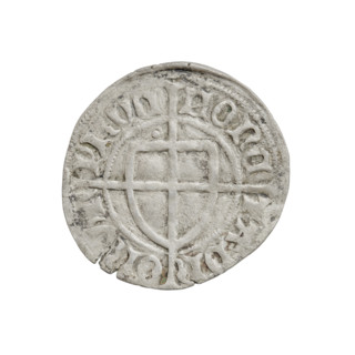 Teutonic szelag, Paul von Russdorf (Grand Master; 1422–1441). Obverse: monastic shield of the Grand
