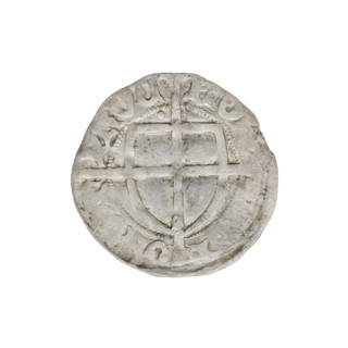 Teutonic szelag, Paul von Russdorf (Grand Master; 1422–1441). Obverse: Monastic shield of the Grand