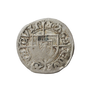 Teutonic szelag, Konrad von Erlichshausen (Grand Master; 1441–1449), cross with elongated arms,