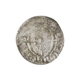 Teutonic szelag, Konrad von Erlichshausen (Grand Master; 1441–1449). Cross with elongated, widening
