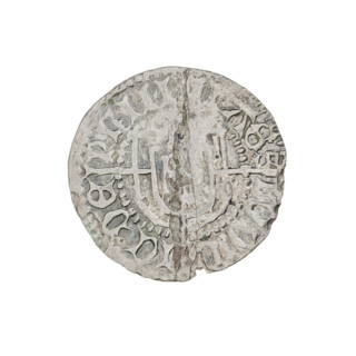 Teutonic szelag, Ludwik von Erlichshausen (Grand Master; 1450–1467). Obverse: monastic shield of