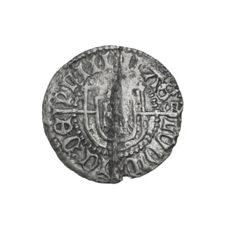 Teutonic szelag, Ludwik von Erlichshausen (Grand Master; 1450–1467). Obverse: Monastic shield of