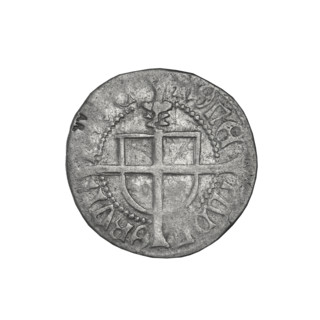 Teutonic szelag, Ludwik von Erlichshausen (Grand Master; 1450–1467). Obverse: Monastic shield of