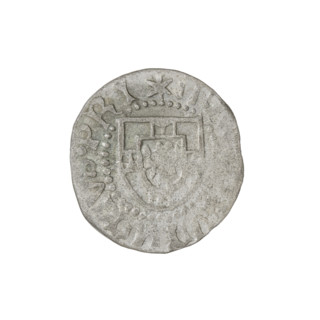 Teutonic szelag, Ludwig von Erlichshausen (Grand Master; 1450–1467). Obv.: Monastic shield of the