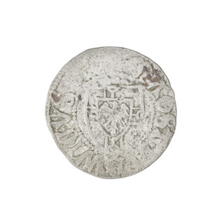 Teutonic szelag, Ludwig von Erlichshausen (Grand Master; 1450–1467). Obverse: Teutonic shield of