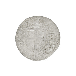 Teutonic szelag, Ludwig von Erlichshausen (Grand Master; 1450–1467). Obverse: Teutonic shield of