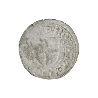 Teutonic szelag, Henryk Reuss von Plauen (Grand Master; 1467–1469). Obverse: Teutonic shield of the