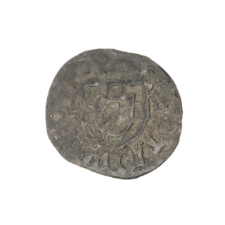 Teutonic szelag, Henryk Reffle von Richtenberg (Grand Master; 1470–1477). Obverse: Teutonic shield