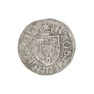 Teutonic szelag, Henryk Reffle von Richtenberg (Grand Master; 1470–1477). Obverse: monastic shield