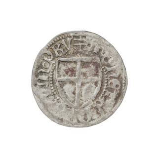 Teutonic szelag, Henryk Reffle von Richtenberg (Grand Master; 1470–1477). Obverse: monastic shield