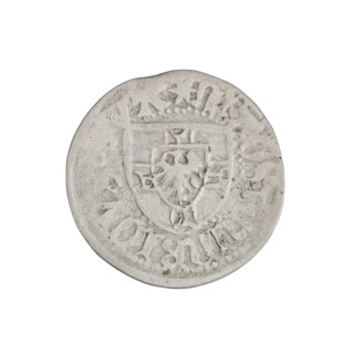 Teutonic szelag, Henryk Reffle von Richtenberg (Grand Master; 1470–1477). Obverse: Teutonic shield