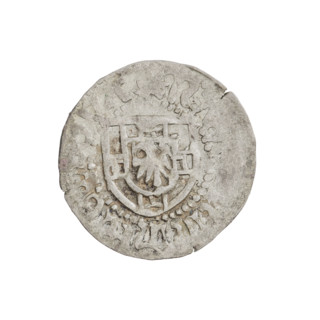 Teutonic szelag, Henryk Reffle von Richtenberg (Grand Master; 1470–1477). Obverse: Teutonic shield