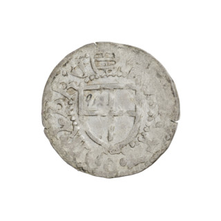 Teutonic szelag, Henryk Reffle von Richtenberg (Grand Master; 1470–1477). Obverse: Teutonic shield