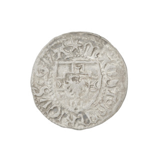Teutonic szelag, Henryk Reffle von Richtenberg (Grand Master; 1470–1477). Obverse: Teutonic shield