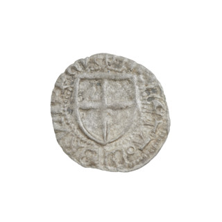 Teutonic szelag, Henryk Reffle von Richtenberg (Grand Master; 1470–1477). Teutonic shield