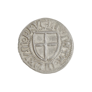 Teutonic szelag, Henryk Reffle von Richtenberg (Grand Master; 1470–1477). Copper coin (szelag)