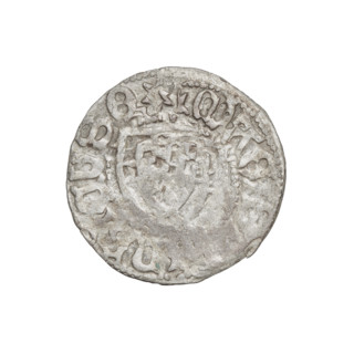 Teutonic szelag, Henryk Reffle von Richtenberg (Grand Master; 1470–1477). Obverse: Teutonic shield