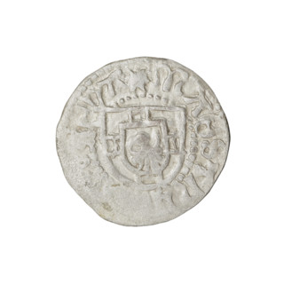 Teutonic szelag, Henryk Reffle von Richtenberg (Grand Master; 1470–1477). Obverse: Teutonic shield