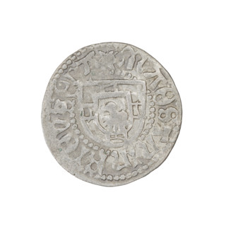Teutonic szelag, Henryk Reffle von Richtenberg (Grand Master; 1470–1477). Obverse: Teutonic