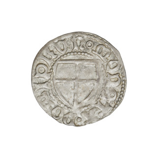 Teutonic szelag, Henryk Reffle von Richtenberg (Grand Master; 1470–1477). Obverse: Teutonic