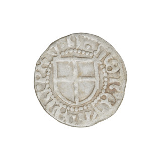 Teutonic szelag, Henryk Reffle von Richtenberg (Grand Master; 1470–1477). Obverse: Teutonic shield