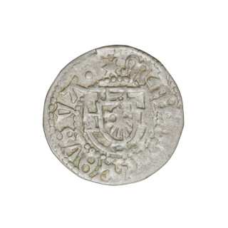 Teutonic szelag, Henryk Reffle von Richtenberg (Grand Master; 1470–1477). Obverse: Teutonic