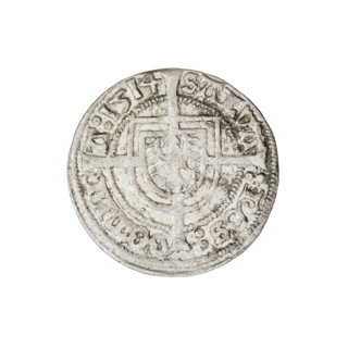 Teutonic groschen, Albrecht Hohenzollern (prince in Prussia; Grand Master; 1490–1568), R6 (rarity).