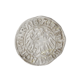 Teutonic groschen, Albrecht Hohenzollern (prince in Prussia; Grand Master; 1490–1568). Obverse: