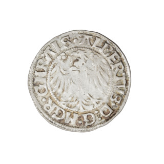 Teutonic groschen, Albrecht Hohenzollern (prince in Prussia; Grand Master; 1490–1568). Obverse: