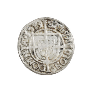 Teutonic groschen, Albrecht Hohenzollern (prince in Prussia; Grand Master; 1490–1568). Obverse: