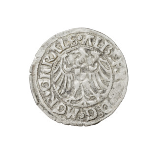 Teutonic groschen, Albrecht Hohenzollern (prince in Prussia; Grand Master; 1490–1568). Obverse: