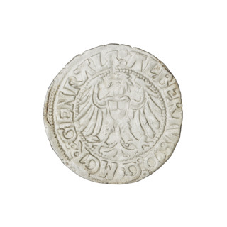 Teutonic groschen, Albrecht Hohenzollern (prince in Prussia; Grand Master; 1490–1568). Obverse: