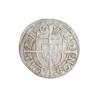 Teutonic groschen, Albrecht Hohenzollern (prince in Prussia; Grand Master; 1490–1568). Obverse: