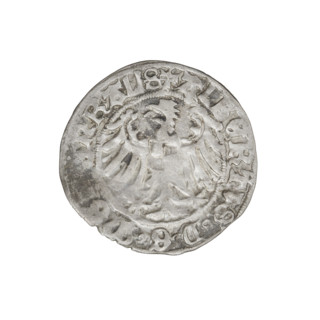 Teutonic groschen, Albrecht Hohenzollern (prince in Prussia; Grand Master; 1490–1568); obverse: