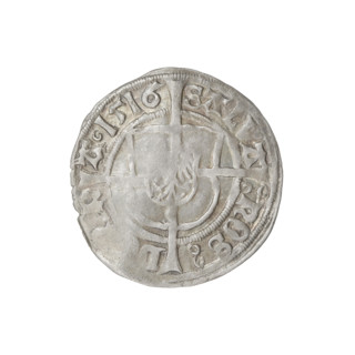 Teutonic groschen, Albrecht Hohenzollern (prince in Prussia; Grand Master; 1490–1568). Obverse: