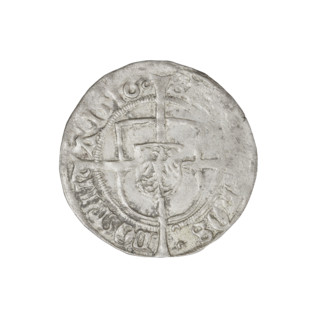 Teutonic groschen of Albrecht Hohenzollern (prince in Prussia; Grand Master; 1490–1568). Obverse: