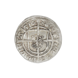 Teutonic groschen, Albrecht Hohenzollern (prince in Prussia; Grand Master; 1490–1568). Obverse: