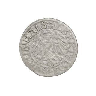 Teutonic groschen, Albrecht Hohenzollern (prince in Prussia; Grand Master; 1490–1568). Obverse: