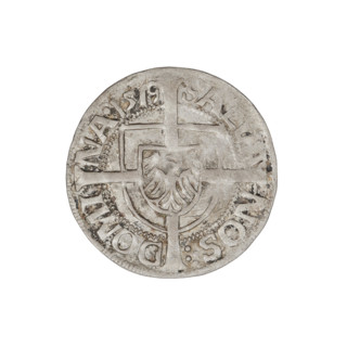 Teutonic groschen, Albrecht Hohenzollern (prince in Prussia; Grand Master; 1490–1568). Obverse: