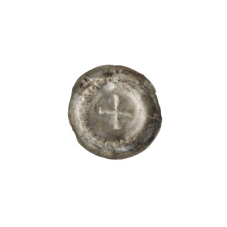 Denarius - bracteate, R5 (rarity). Greek cross I, AR punch, one-sided coin; an equal-armed cross in